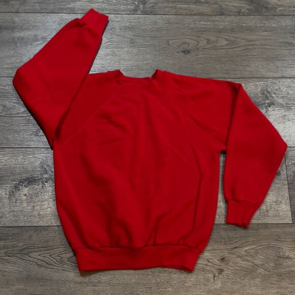 Vintage 70s 80s Tultex Red Blank Sweatshirt Made in USA - Adult Size Medium - Picture 1 of 5